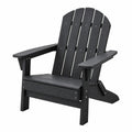 Krzesło ogrodowe Adirondack 83 x 80 x 98 cm czarne z tworzywa sztucznego składane