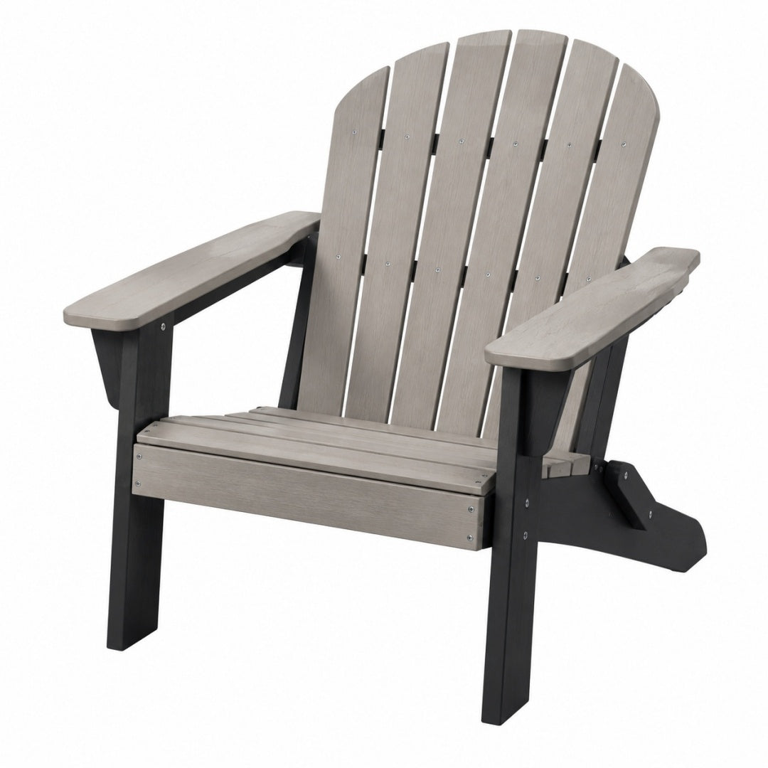 Fotel ogrodowy Adirondack 80 x 83 x 100 cm z tworzywa szary składany