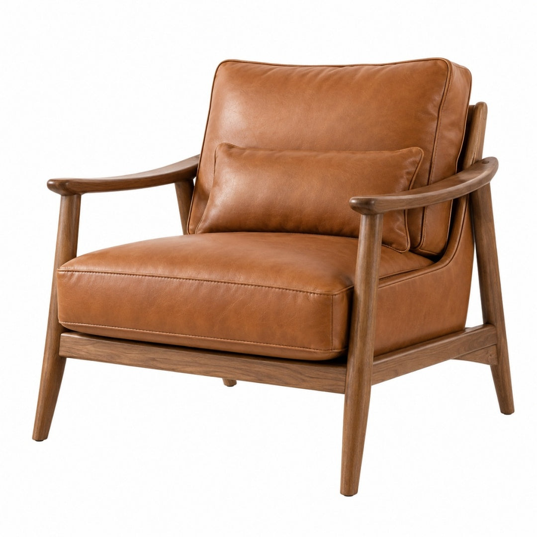 Fotel 76 x 80 x 88 cm brązowy z tapicerką ze skóry syntetycznej w stylu retro